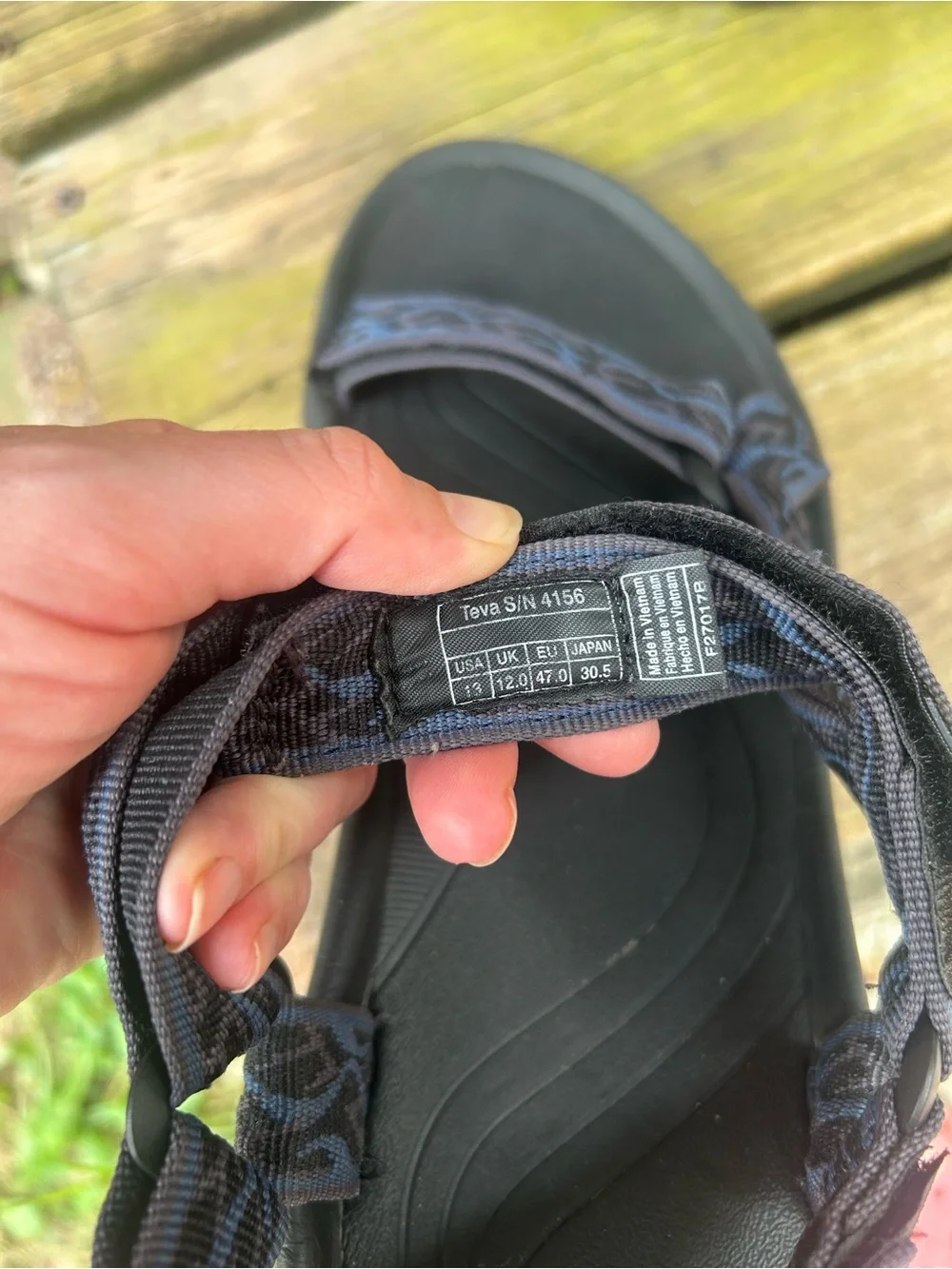 Men’s Teva Hurricane Sandals Wavy Trail Navy Strap Outdoor Hiking Waterproof